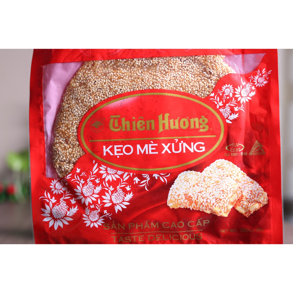 Kẹo mè xửng tròn Thiên Hương Huế túi hoa mè 150gr - H038