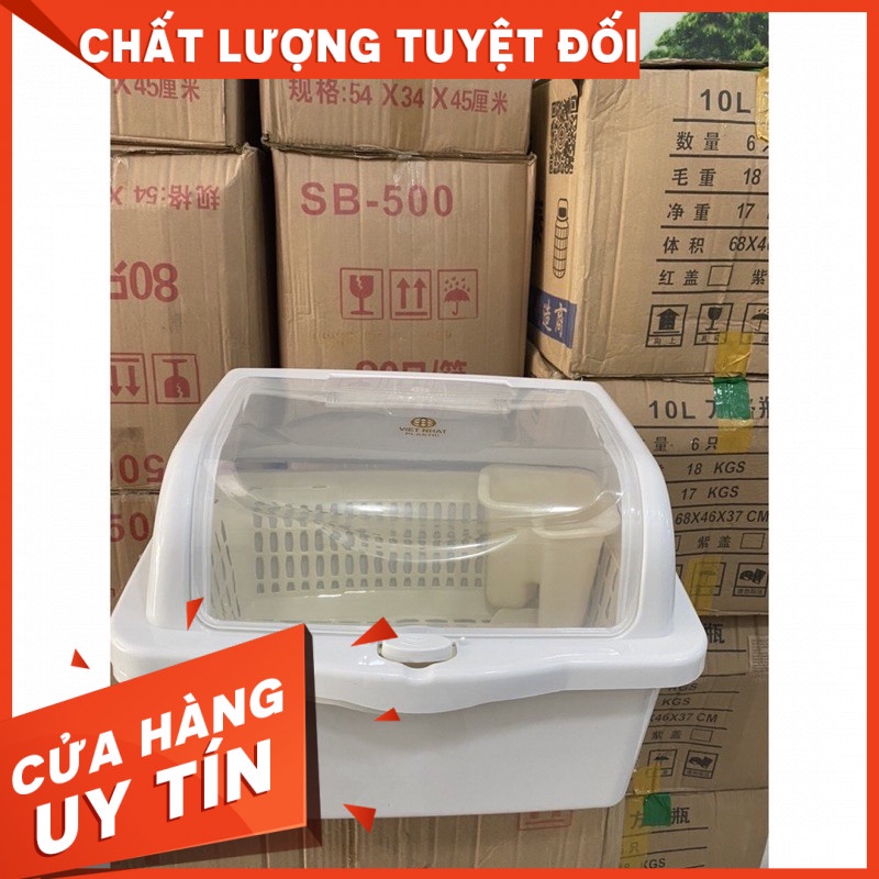Siêu hot Giá úp bát đĩa có nắp đậy,có ống đũa đựng rất tiện lợi hàng đẹp