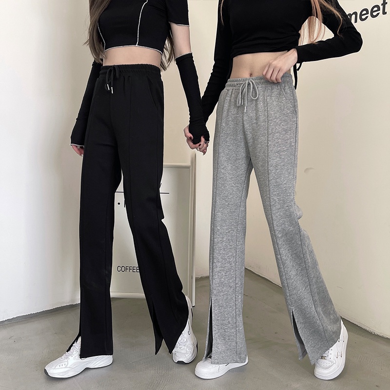 Quần dài SUXI ống rộng xẻ tà thời trang mới cho nữ