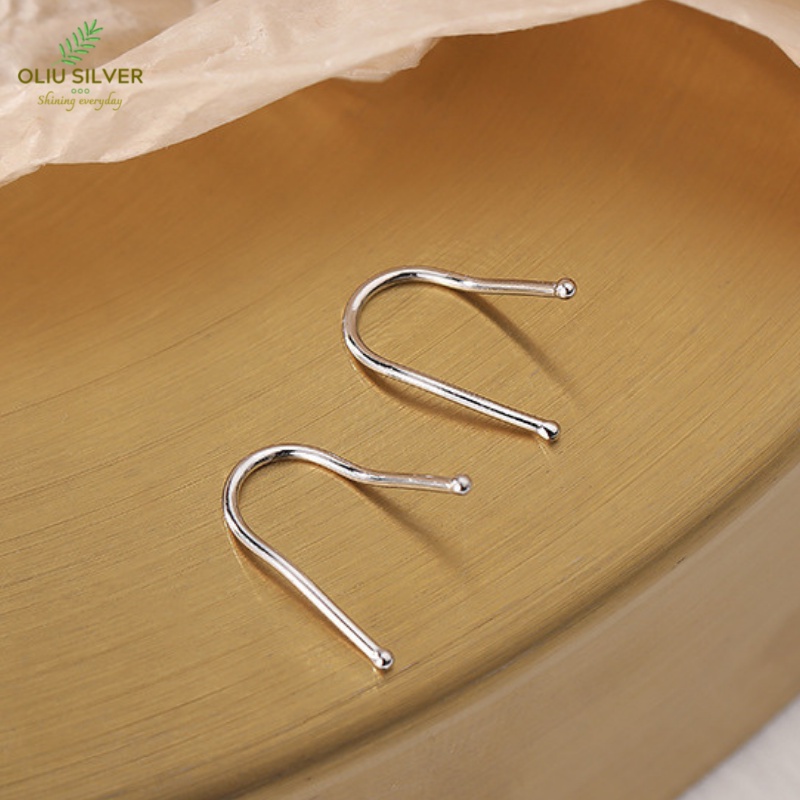 Bông Tai Bạc S925 Simply Hook Dạng Móc Không Chốt Trẻ Trung Cá Tính | Khuyên Tai Nữ Trang Sức Bạc 925