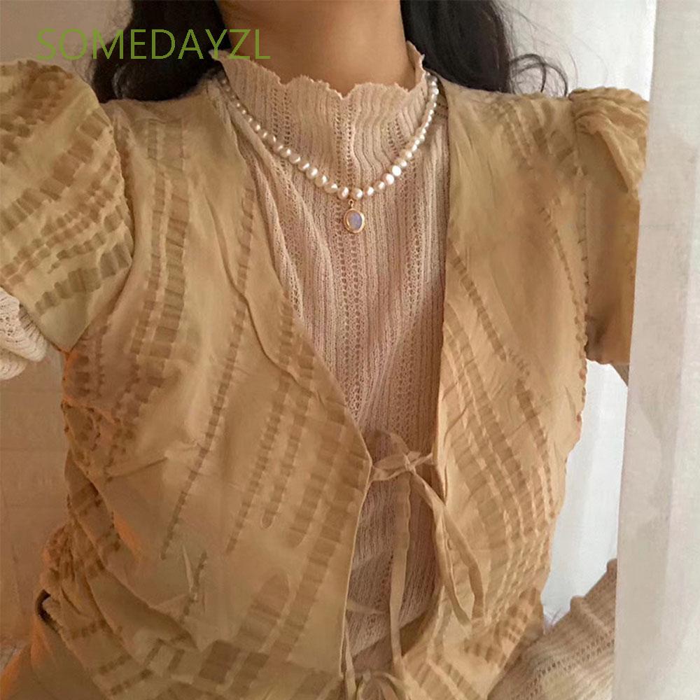 Vòng Cổ Choker Đính Hạt Ngọc Trai Tự Nhiên Nhiều Màu Sang Trọng Phong Cách Pháp Thời Trang Cho Nữ