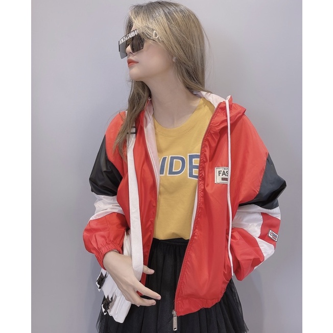 AK25_Áo Khoác Dù Phom Rộng May 2 Lớp_Áo Khoác Thể Thao Unisex Form Rộng Nam/Nữ Ok