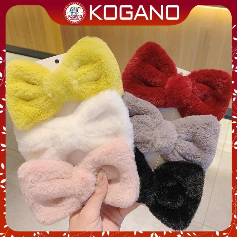 Kẹp tóc KOGANO nơ kẹp tóc Hàn Quốc bông len thời trang mùa đông cho nữ FAH-001312