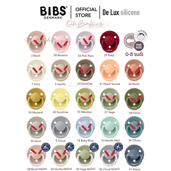 Ti giả silicone Bibs Delux cho bé [OH BABIES]