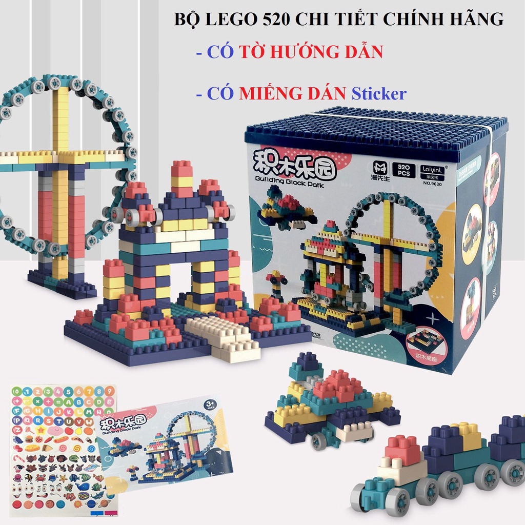 BỘ LEGO GHÉP HÌNH 520 CHI TIẾT SIÊU TRÍ TUỆ CHO BÉ YÊU - tongkhohuyhoang168