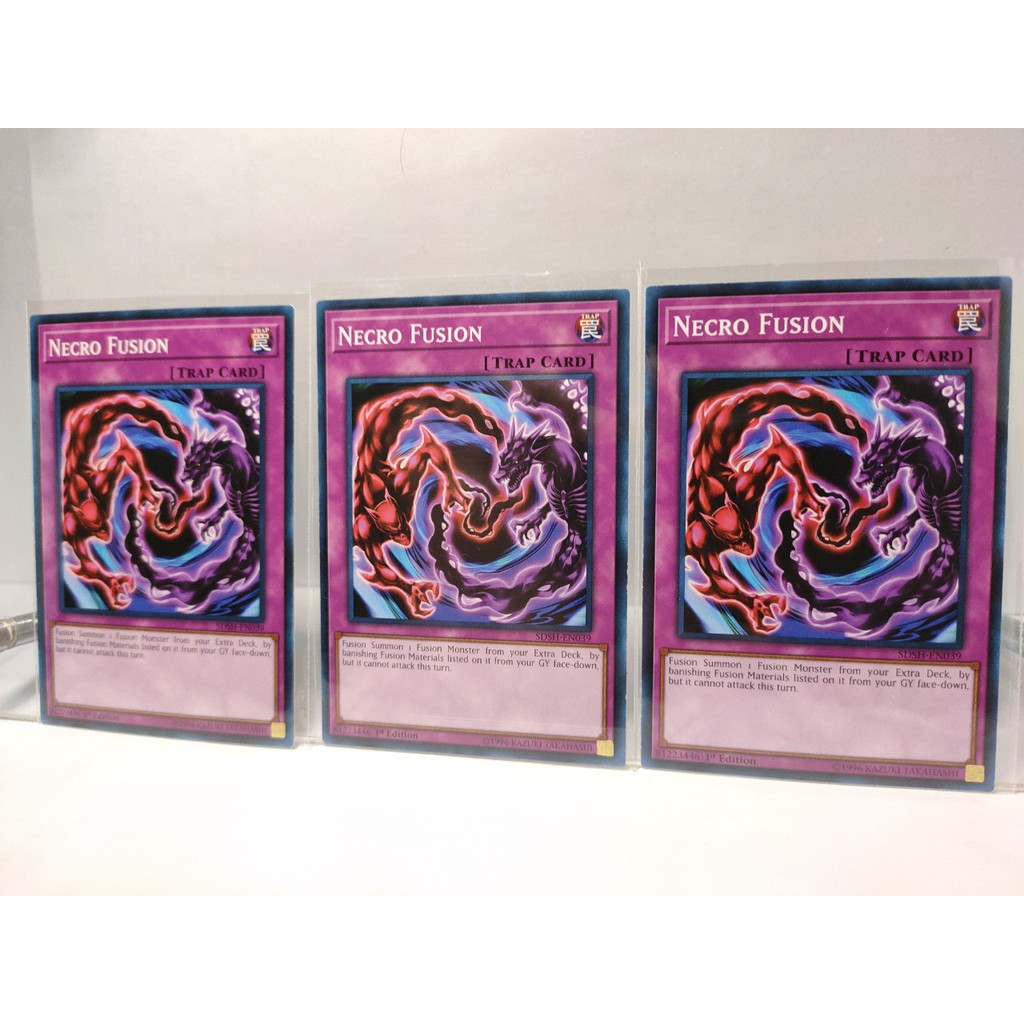 Thẻ bài Yugioh Set 3 lá bài bẫy SDSH-EN039 Necro Fusion (Common) - Thẻ bài chính hãng