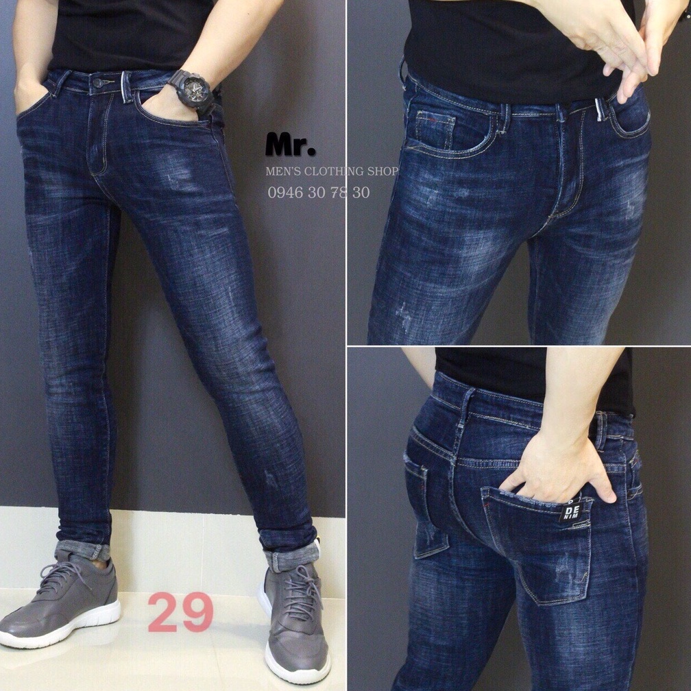 Quần jean nam xanh cao cấp - Chất liệu Denim, co dãn tốt Thời Trang Nam Nữ Gemini KVS29