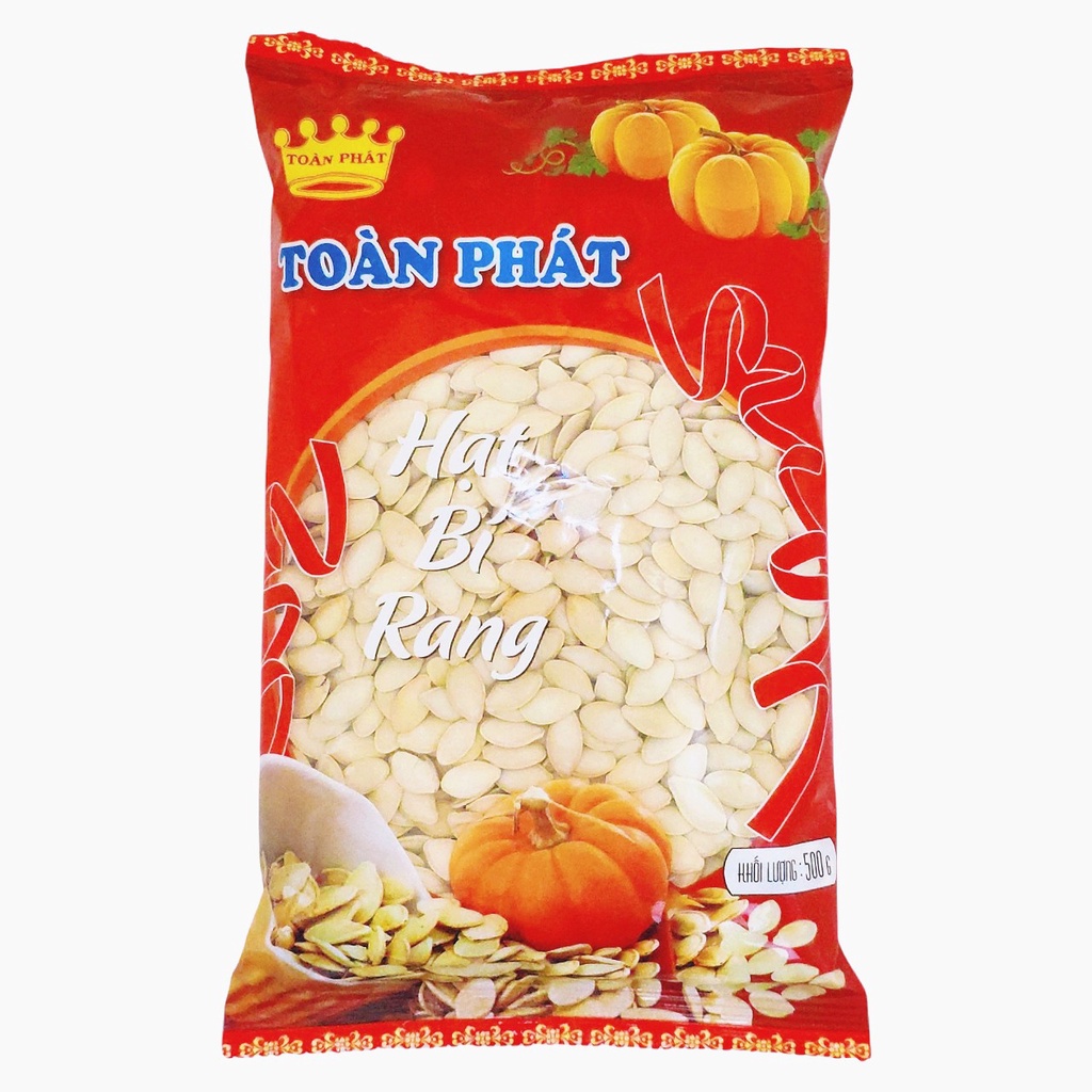 Hạt bí rang Toàn Phát 500g giòn ngon, thơm béo, kích thích vị giác.