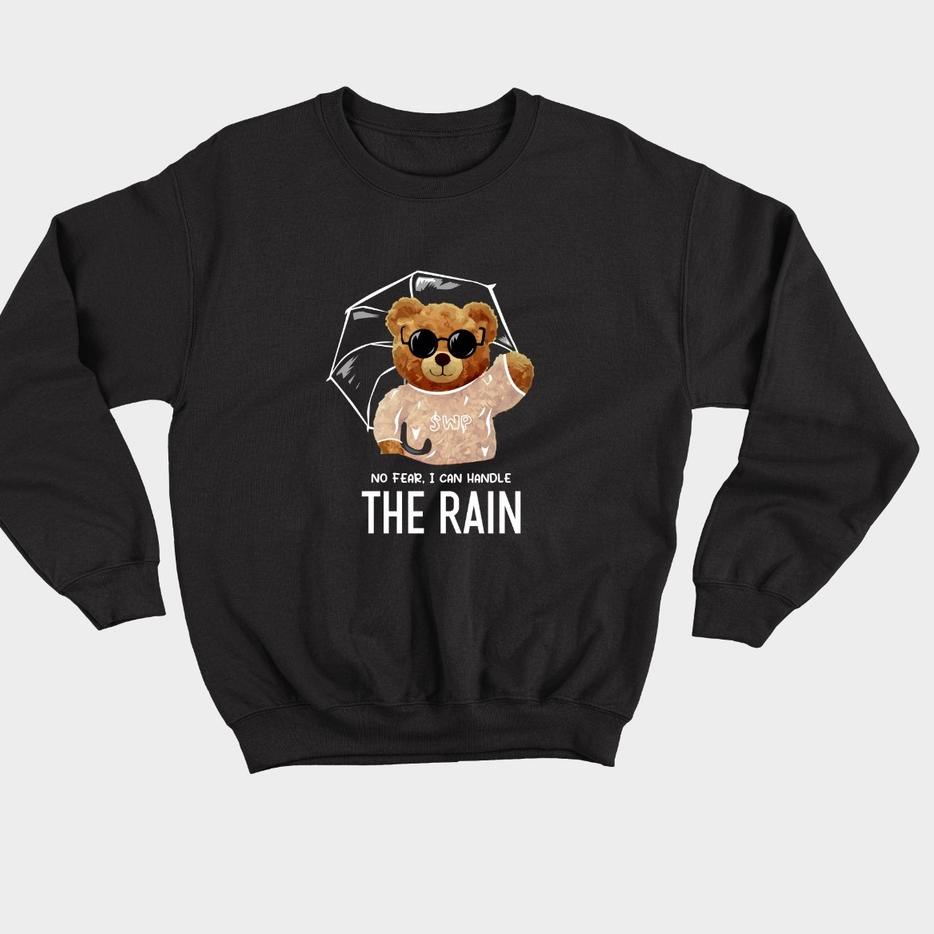 Ramadan đặc biệt|Áo Sweater Màu Trơn Hình Gấu Mưa Size M-XXL Cho Nam Nữ -LR17)