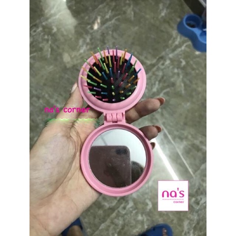 Bộ gương kèm lược gập matxa đầu gấp gọn tiện lợi khi đi du lịch