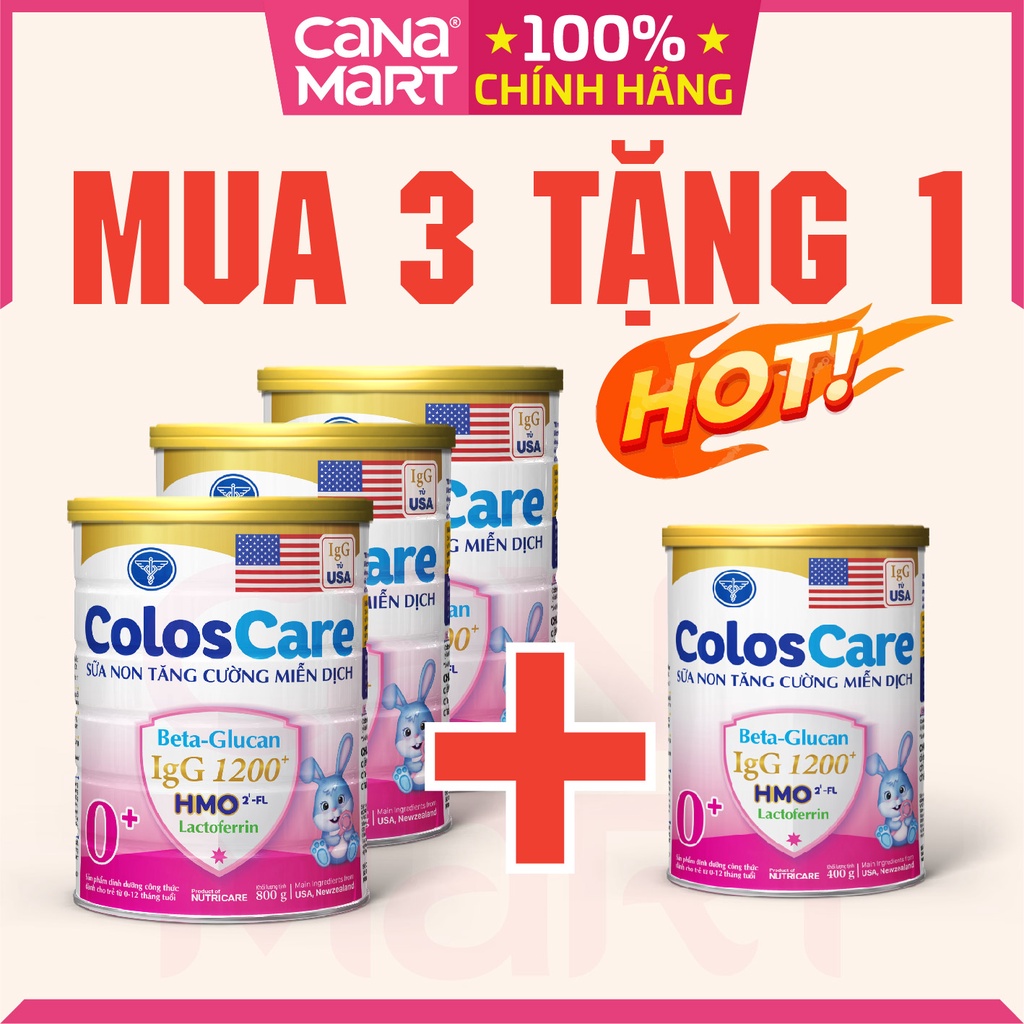 Sữa bột Nutricare ColosCare 0+ tăng cường hệ miễn dịch (800g)