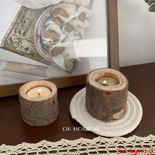 Chân nến bằng gỗ phong cách Retro thân thiện môi trường