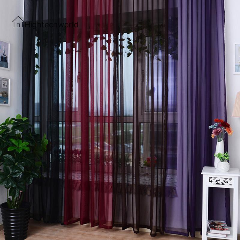 Valances Colors Floral Tulle Voile Curtain Door Window Curtain Home Decor