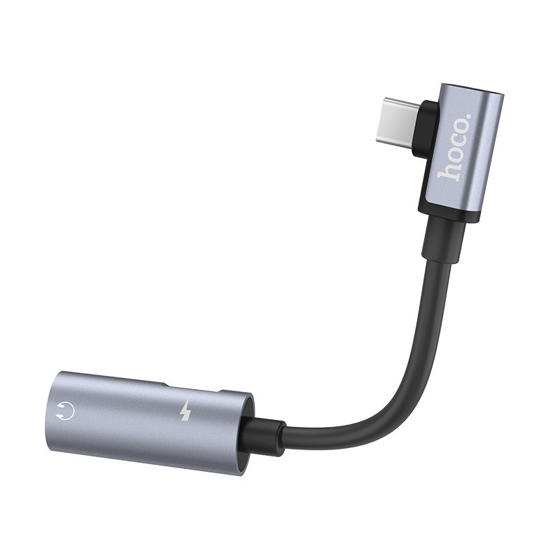 Cáp chuyển đổi  Hoco LS19 USB Type-C sang USB Type-C + Audio 3.5mm - Hàng chính hãng