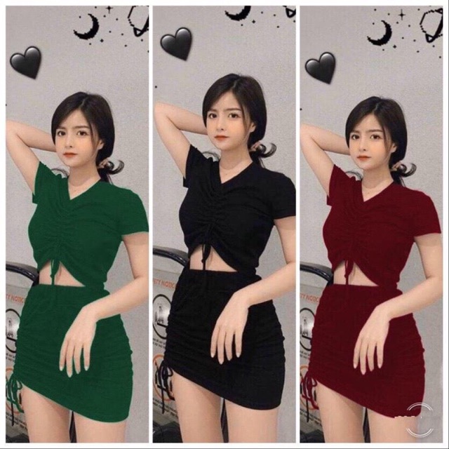 Set Áo CRT rút ngực kèm chân váy (Set Rút Ngực)