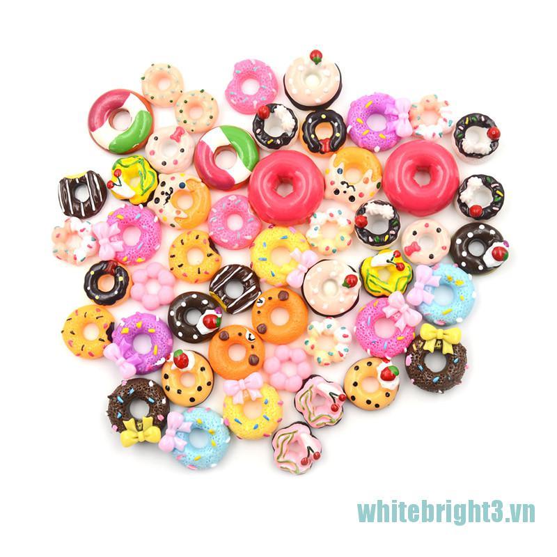 Set 3 Mô Hình Bánh Donut Bằng Nhựa Dễ Thương Trang Trí Nhà Búp Bê