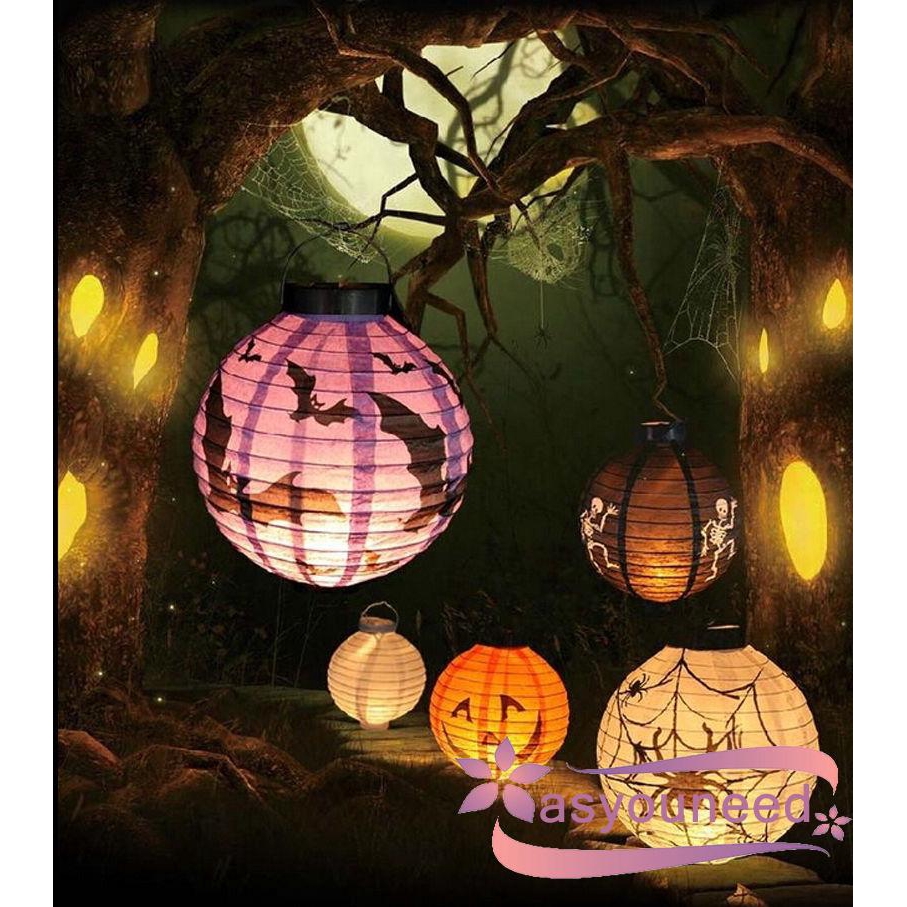 Aydღ-Halloween Pumpkin Spider Skull Castle Light Lamp Party Hanging LED