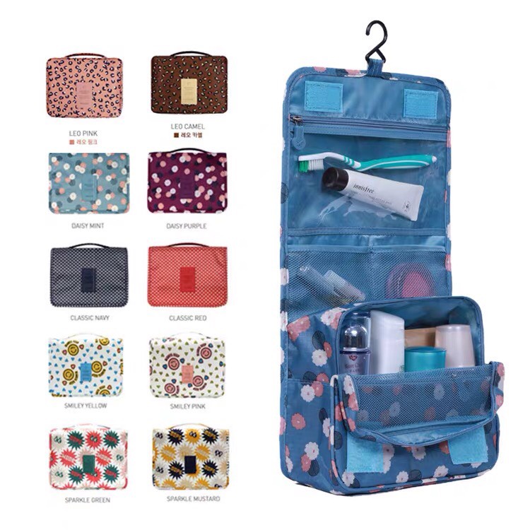 Túi đựng mỹ phẩm,đựng đồ dùng cá nhân chống thấm nước gấp gọn kèm móc treo tiện lợi