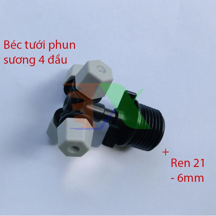 Béc tưới phun sương 4 đầu MT-309 30 lit / h + Khởi thủy ren 21-6mm
