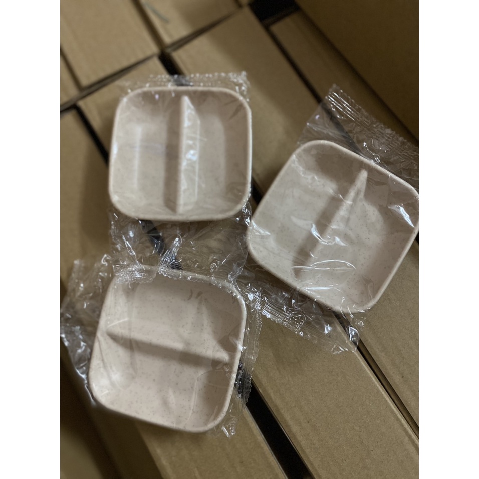 Chén Bát Đựng Gia Vị 2 Ngăn Dĩa Đựng Nước Chấm