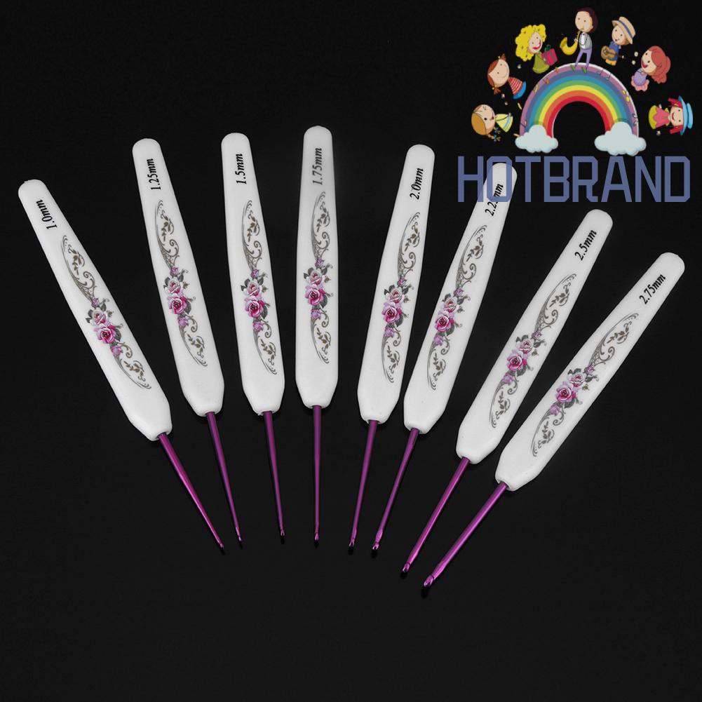 Set 8 kim đan móc len có tay cầm bằng nhôm mềm mại