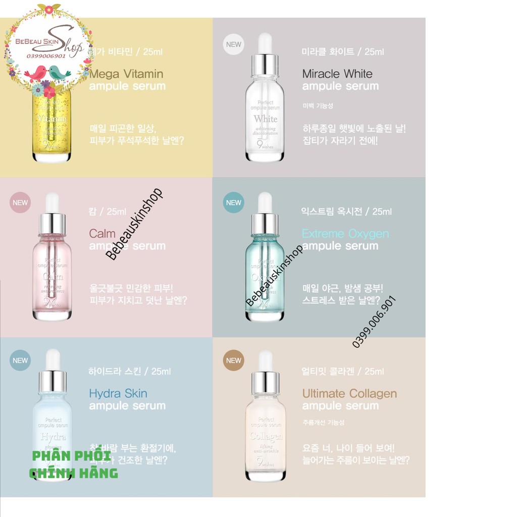 9wishes  Tinh Chất Dưỡng Da Extreme Oxygen Ampule Serum (25ml) - Bebeau