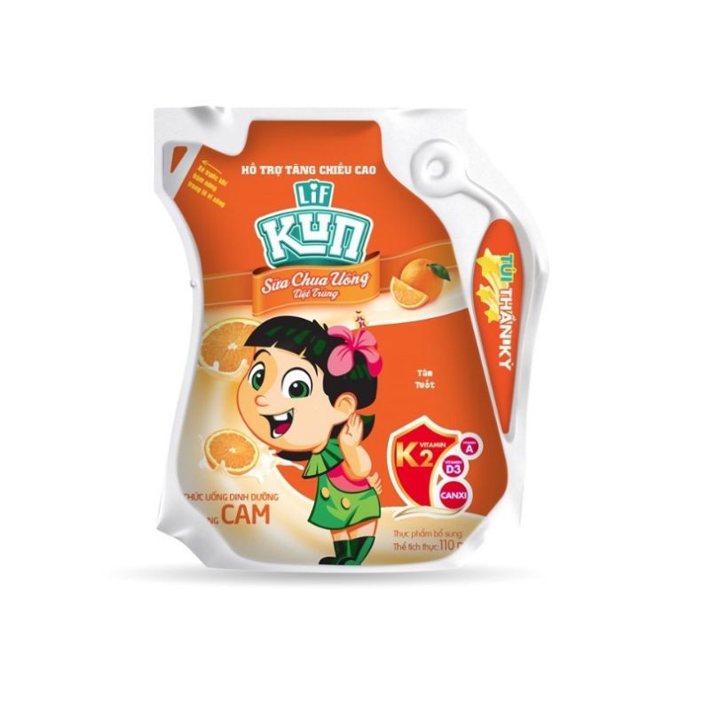 Sữa trái cây Kun túi thần ky