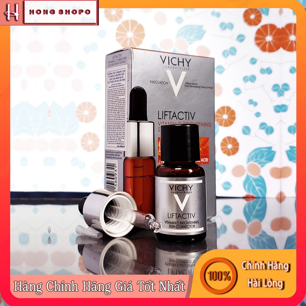 Serum 15% vitamin C nguyên chất giúp làm sáng da và cải thiện lão hóa Vichy Liftactiv C 10ml