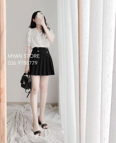 Chân váy 4 cúc xếp ly Vvn052104 | BigBuy360 - bigbuy360.vn