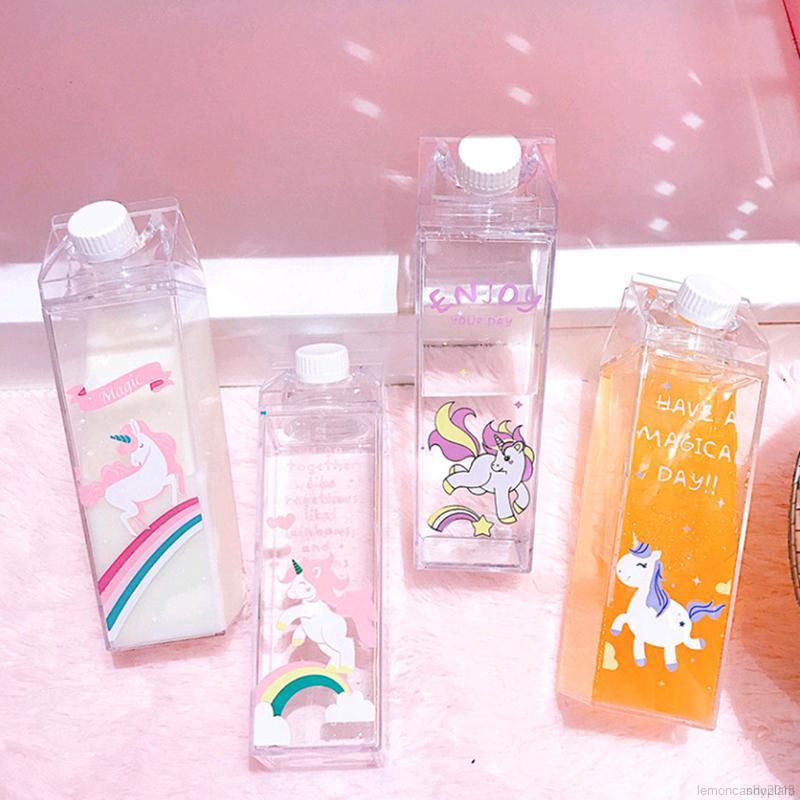 Bình Nước 500ml Hình Hộp Sữa Đáng Yêu Độc Đáo Tiện Dụng