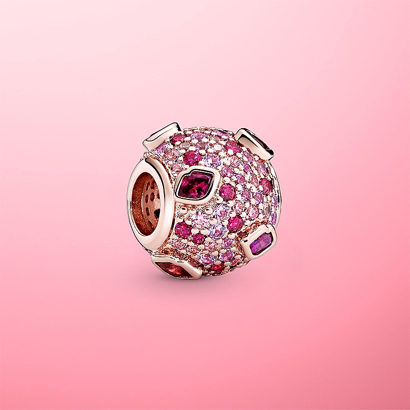 MISS LOVE Kiss Pave Charm 925 silver 788702C01