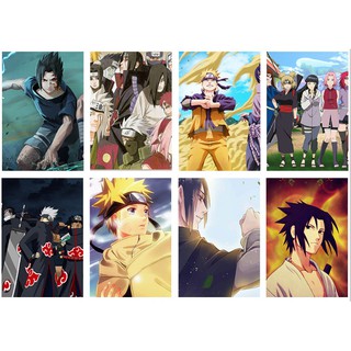 Poster ảnh Anime Itachi Naruto Kakashi khổ a3 8 tấm