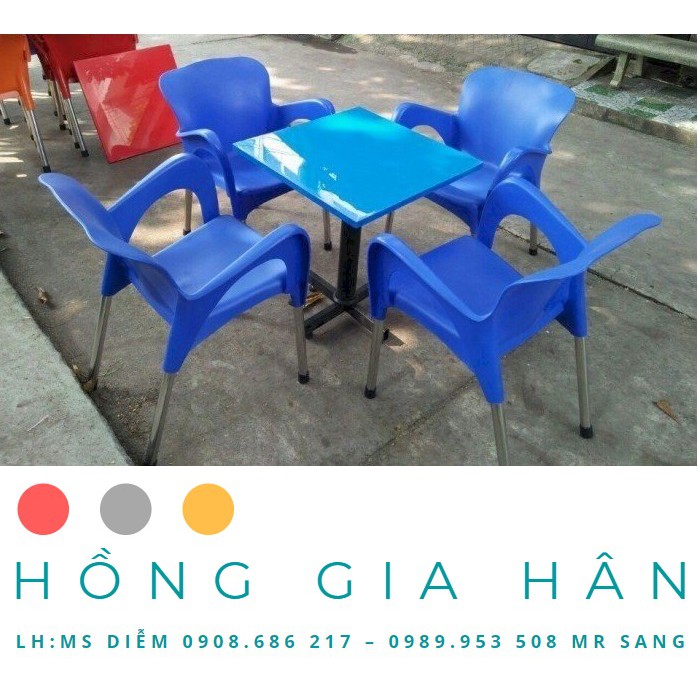 Bộ Bàn Ghế Nhựa Đúc Nữ Hoàng Hồng Gia Hân