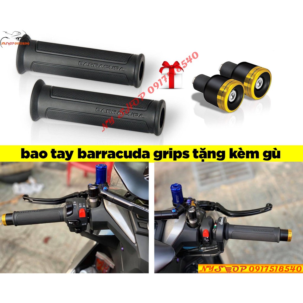 Bao tay xe máy BARRACUDA tặng kèm gù nhôm nhiều màu