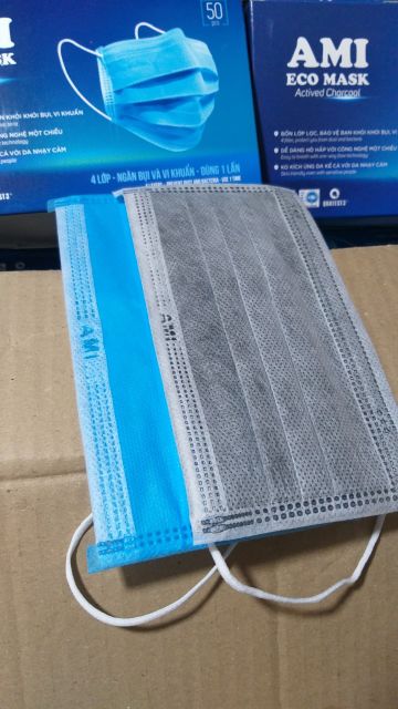 Khẩu Trang 4 lớp kháng khuẩn AMI, Khẩu Trang Y Tế AMi(1Hộp).