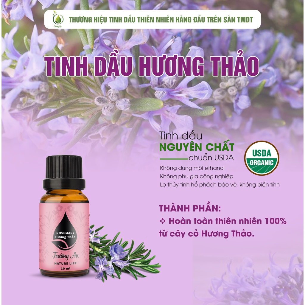 Tinh dầu Hương Thảo Rose Mary Trường An Essential Oil, xuất sứ thiên nhiên không pha tạp chất, có giấy kiểm định COA