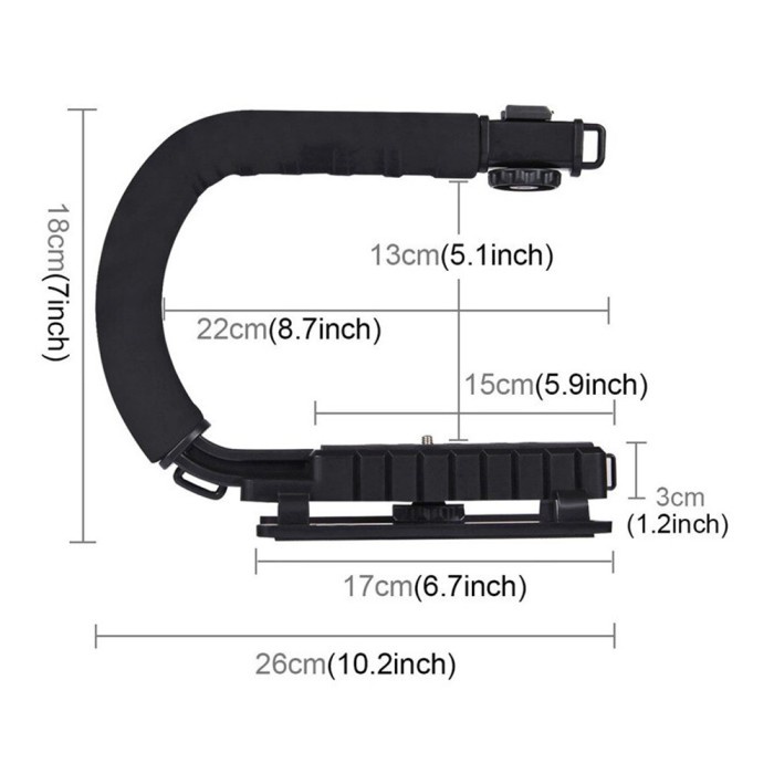 Tay cầm chống rung hình chữ c cho máy ảnh / dslr / action cam - ổn định | BigBuy360 - bigbuy360.vn