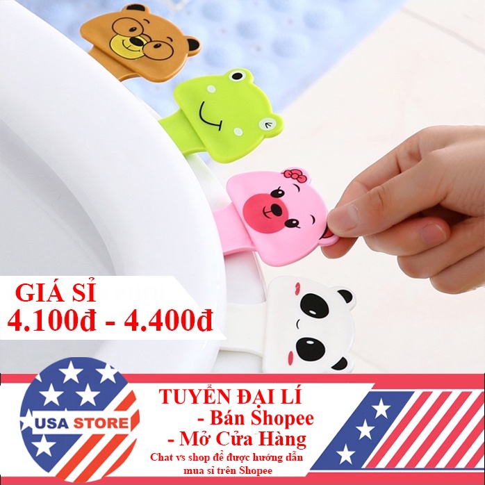Miếng Dán Nâng Nhấc Mở Lật Nắp Bồn Cầu Họa Tiết Hoạt Hình - Dụng Cụ Tay Cầm Vệ Sinh Sạch Sẽ