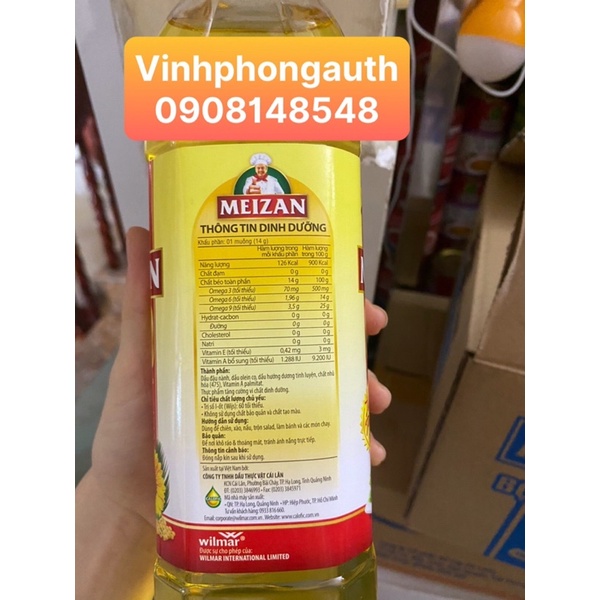 Dầu ăn cao cấp Meizan Gold chai 1 lít