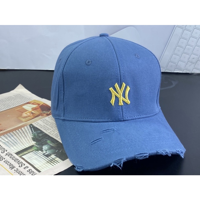 Mũ kết lưỡi trai (rách )màu kaki mịm tua thêu naikii thể thao thời trang bụi bặm