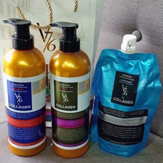 [Hàng chính hãng]. Cặp dầu gội, xả Collagen V76 750mlx2