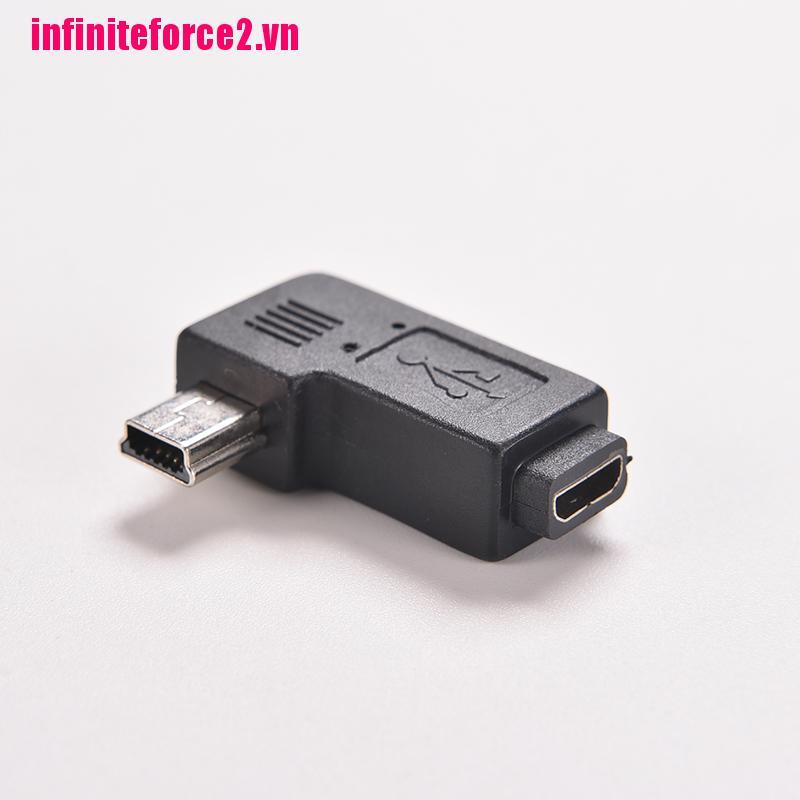 Bộ 2 Đầu Chuyển Đổi Usb Micro 5pin Female Sang Mini 5pin Male 90 Độ | BigBuy360 - bigbuy360.vn