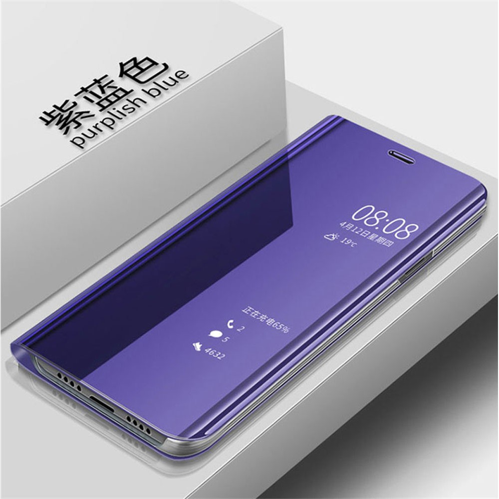 Ốp điện thoại nắp gập thông minh tráng gương trong suốt mạ điện cho Samsung Galaxy J3 J5 J7 Pro 2017
