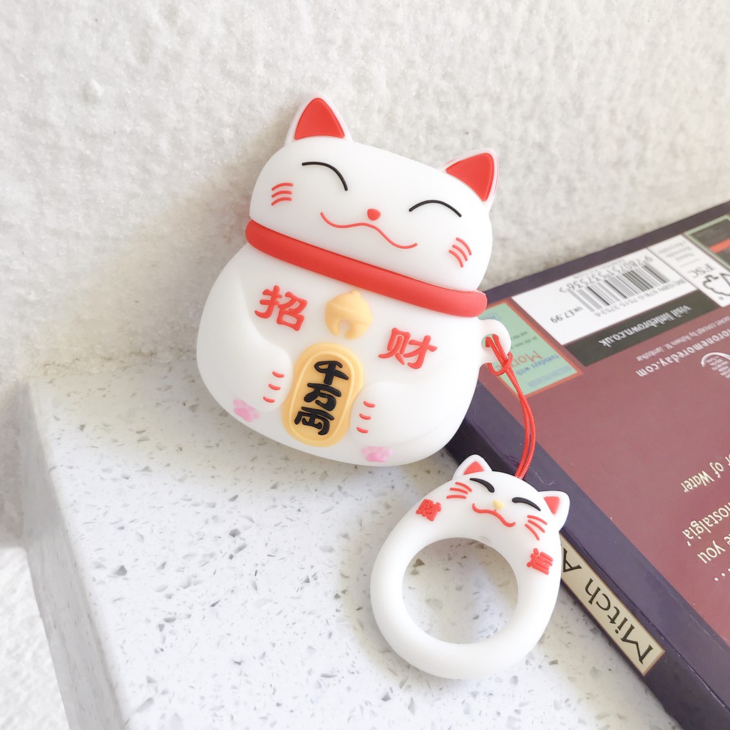 Vỏ Đựng Bảo Vệ Hộp Sạc Tai Nghe Airpods 1 / 2 Hình Chú Mèo Ngộ Nghĩnh