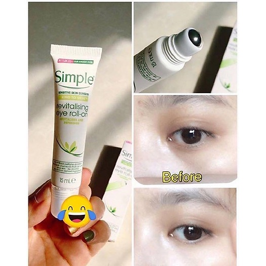 Simple Revitalising Eye Roll-On - Lăn Dưỡng Mắt Tươi Trẻ Xóa Tan Mệt Mỏi 15ml