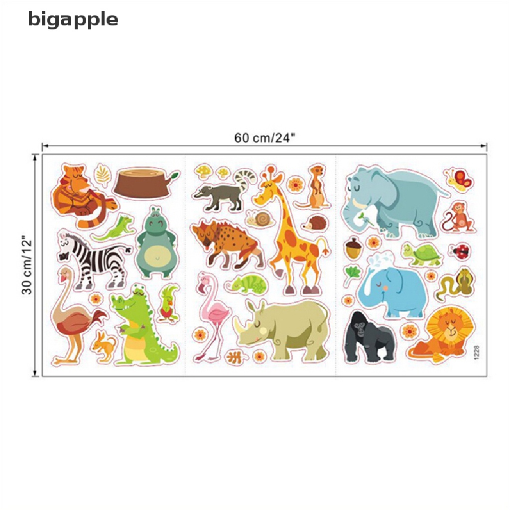 bigapple Animals Wall Stickers for Kids Baby Home Poster MonkeyElephant Horse Wall Decals RDG