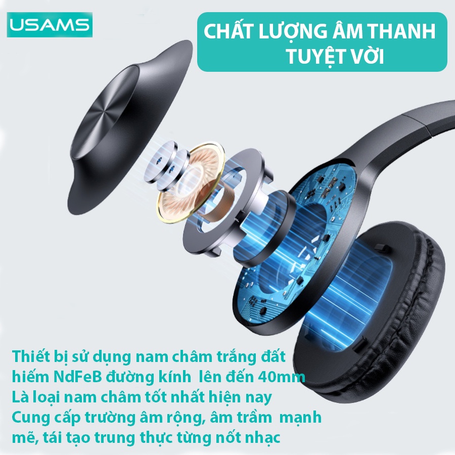 Tai nghe chụp tai bluetooth ,Tai nghe pin trâu, Âm siêu trầm YX05-TWS, 100 giờ nghe nhạc liên tục