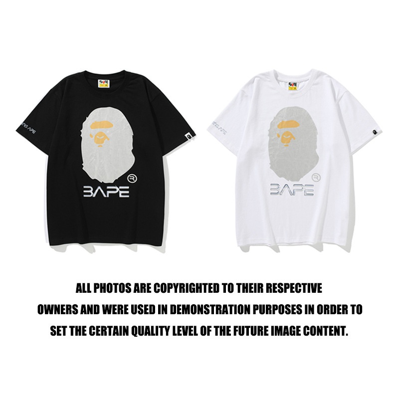 Áo Thun cotton Tay Ngắn In Chữ BAPE Thời Trang 2022