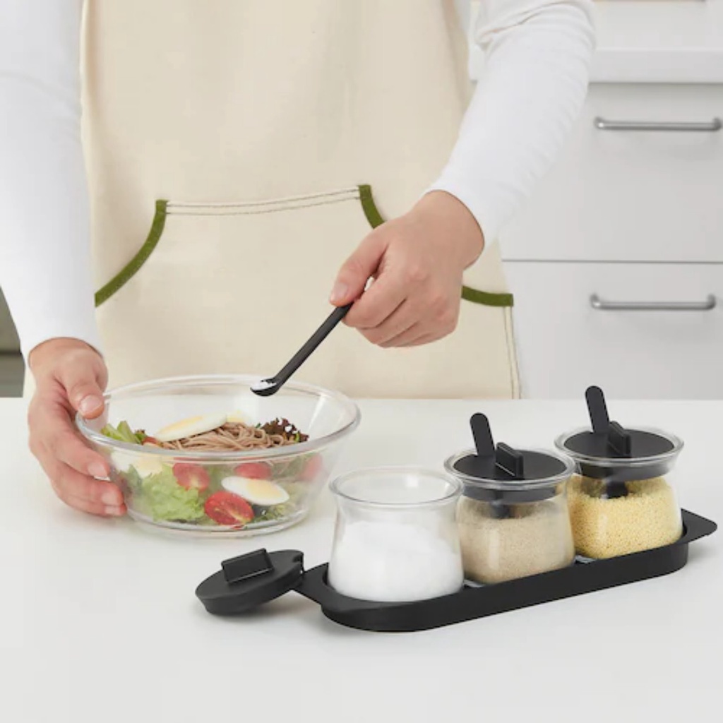 SET 3 HŨ THỦY TINH ĐỰNG GIA VỊ IKEA