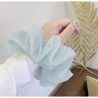 Dây cột tóc Scrunchies trơn see through dễ thương